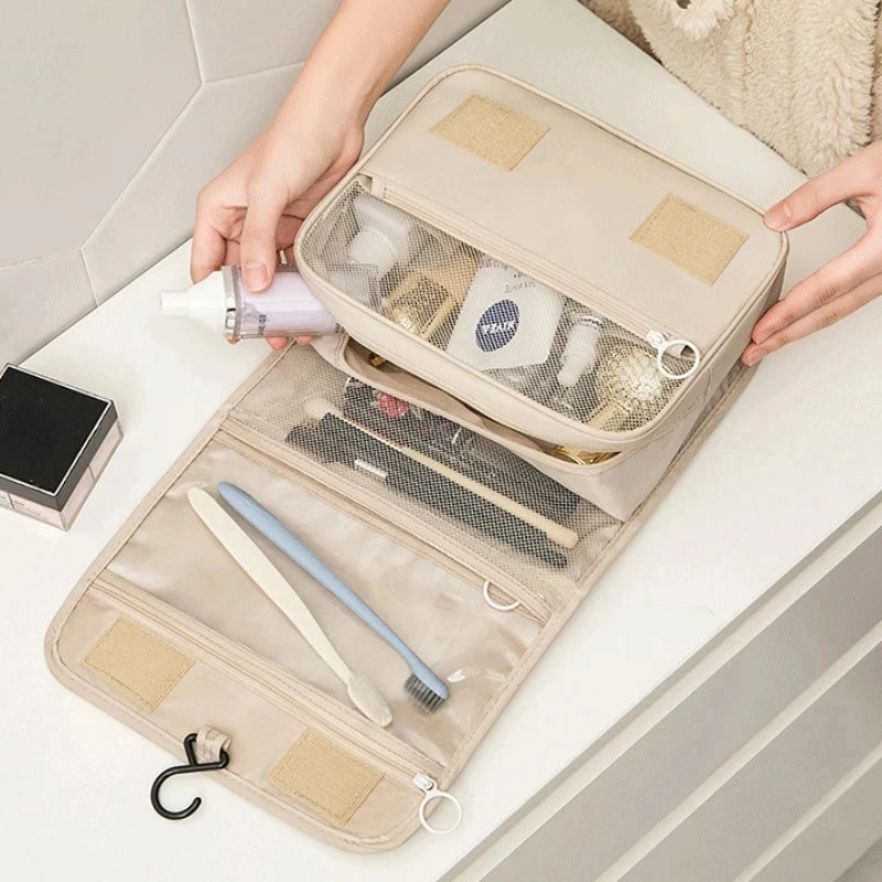 Waterproof Travel Makeup Bag – Hanging Toiletry & Cosmetics Organizer